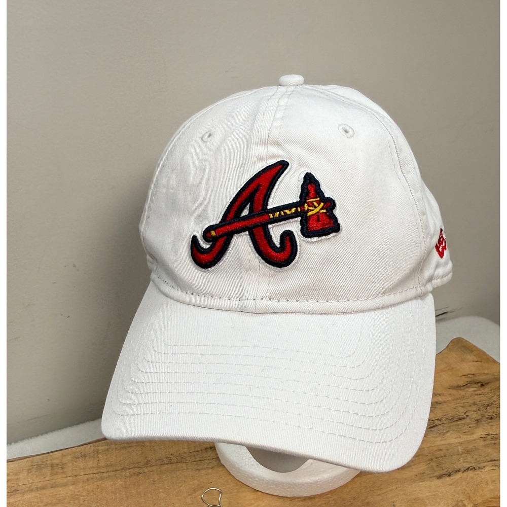 New Era Atlanta Braves 9TWENTY Adjustable Hat White Cotton MLB Baseball Cap